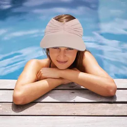 Cappelli larghi brim estate per cappello da sole femminile per la protezione elastica per adulti top vuoto per le donne collocazioni di stoffa da ragazza spiaggia s7m4