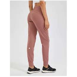 Ll yoga indossare pantaloni da jogging da donna pronti a tirare la corda elastica pantaloni training ad alta vita d-22