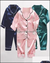 Herbst Childrens Pyjamas Set Baby Boy Girl Kleidung lässig Langarm Nachtwäsche Kinder Tops Hosen Kleinkind Kleidungsstücke Drop Deliver 8461246