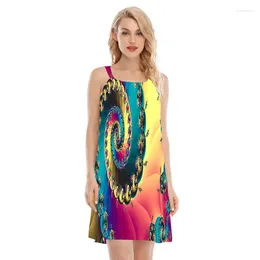 Casual Dresses CAVVING 3D Print Abstract Graphic Geometric Fashion Harajuku Top Women Round Neck Women's Tank Dress H02