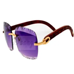 Linea diretta di incisione a colori Occhiali da sole intagliati di alta qualità 8300765 gambe in legno intagliate naturali puri occhiali da sole freschi 56217t