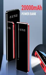 Güç Bankası 20000mAH Çift USB LED Ekran Flash Light 10000mAH Powerbank Taşınabilir Harici Pil Şarj Cihazı PoverBank8430012