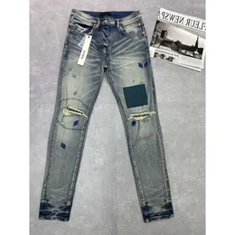 Jeans masculinos Designer de homens roxos calças Pantalones Jean rasgou lágrimas de jeans lavadas 30-40 down1996Jitp