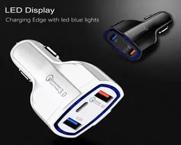 Car Dual USB Charger QC 30 Typec محول سريع للهاتف المحمول iPad iph iPhone charging9772913