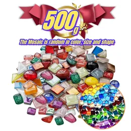 500 g gemischte Farbe unregelmäßige Kristallmosaikfliesen Mix Color Series Crystal Craft for Craft Badezimmer Küche Home Dekoration DIY AR 231222