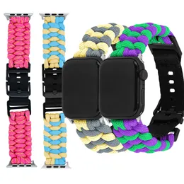 Sport Sports Outdoor Parachute Cord Nylon Band per Apple Watch Series 9 Ultra 2 49mm Class Watch Strap per iwatch 40 44mm 45 42mm 38 mm Accessori braccialetti