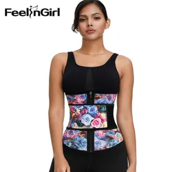 Feelirir Women 100 Lateks Bel Eğitmeni Moda Gül Baskı Zayıflama Kemeri Karın Kontrol Vücut Shapers Underbust Bel Cincher CX208218814