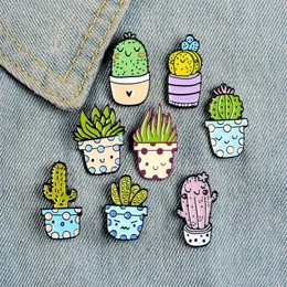 Simpatico cartone animato studente di cactus bocchetto in lega goccia di olio smalto perno unisex insatting smile badge accessori di moda intero296i