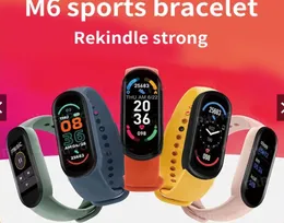 M6 Smart Branslet Watch Men Fitness Breyband Women Sports Tracker Smartwatch Play Music Band dla Adriod iOS3546292