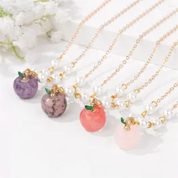 Catene carine mele gemme collana a catena per donne uomini uomini naturale pietra di cristallo pietra a sospensione a forma di gioielli creativi moda creativa