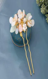 Peli a forma di a forma di alta moda fatti fatti a mano vintage simulato perle formicolio fiore bride Noiva Wedding Hair Accessori gioielli A4410617