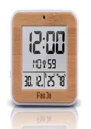 Outros relógios acessórios Fanju FJ3533 LCD Digital Alarm Clock com temperatura interna Dual
