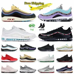 شحن مجاني كلاسيكي 97 شون Wotherspoon 97S Running Shoes Sneakers Triple White Black Golf nrg mschf x inri Jesus Semestial Womens Designer Outdoor Trainers