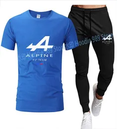 Men039S Tracksuits F1 Summer Men Sets Printed Alpine Racing Team Drive Alonso Fashion Short Sleeve Cotton Tshirt spor4480724