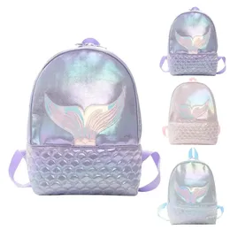 Est Women Girls Glitter Bags Mermaid Rackpack Girl School Book Shoulder Bag Rocksack Pu Laser Ryggsäckar Travel 231222