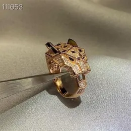 PANTHERE Series Ring Vintage Stones Biżuteria 18k złota Oficjalne reprodukcje retro moda zalecana Diamants Znakomity prezent H293R