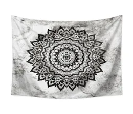 Гобеленцы черная белая мандала гобелен мраморная золотая стена висит Boho Throw Rug Оболочение Bohemian Mystic Home Decor6027030