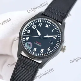 Дорогое Menwatch IWC Watch Mens Top Gun Watches Высококачественные автоматические механики Uhren Super Luminous Date Watchmen New Fluorine Strap Montre Pilot Luxe htwx