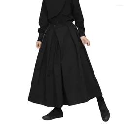 Men's Pants 2024 Trendy Gothic Dark Style Loose Cropped Hakama Wide Leg Large Size Design Sense Samurai Clothing