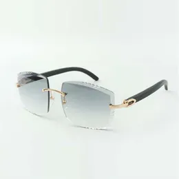 Neueste Stil High-End-Designer Sonnenbrille 3524022 Hochwertige Schneidlinse natürliche schwarze Holzschlempel Gläser Größe 58-18-132455