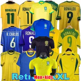 Maglie di calcio brasil Brasile camicie retrò Casemiro Vini Jr Richarlison Pele 1998 2002 Carlos Romario Ronaldinho Camisa de Futebol 1994 1970 2006 Rivaldo Kid Kit