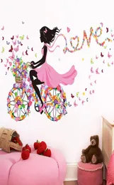 Shijuekongjian 블랙 민들레 꽃 벽 스티커 DIY 소녀 벽화 데칼을위한 거실 어린이 침실 장식 2012033505049