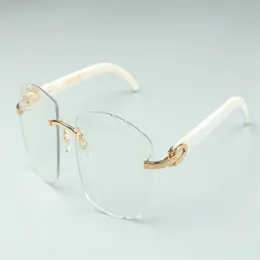 Direct S neuest High-End-Pochrom-Schneidlinsen-Sonnenbrille 4189706-A weiße natürliche Büffelhornstangen Größe 58-140mm2810