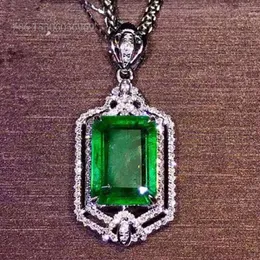 Gold South Africa Real Diamond Natural 3Ct Green Necklace Pendant For Women Collana Emerald Ciondolo Per Donna