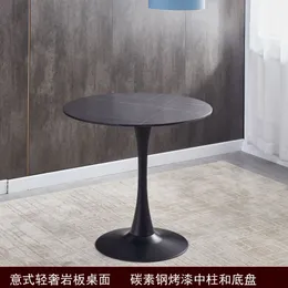 Modern Small Round Table Creative Negotiation Reception Table Milk Tea Coffee Dessert Shop Table Household Reception Table