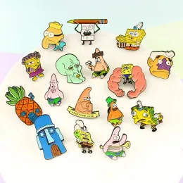 Cartoon cartone animato muscoloso patatine fritte spille per spille smaltato in metallo broches for uomini donne badge pini metalicos brosche accessori 16 colori bj