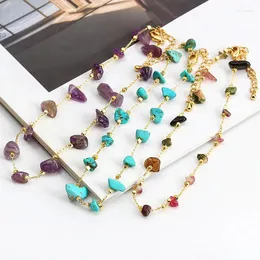 طالخات 1pc Bohemian Beads Chips Crystal Crited Retive Stone Gifts Jewelry Metal