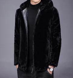 men039s 재킷 검은 고급 봉구 푹신한 남성 밍크 후드 대형 크기의 모피 코트 겨울 가짜 재킷 2022 따뜻한 옷 huaband564364