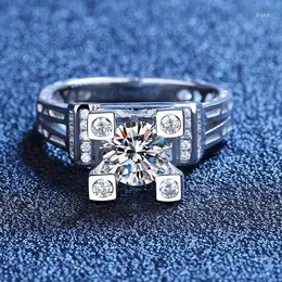 Eheringe MSR1068 atemberaubender Eiffelturm Moissanit Ring 1 Karat S925 Sterling Silber weiblicher Schmuck 3 Stück