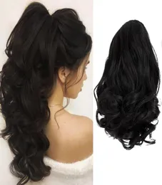 Synthetische Perücken Seeano Pferdeschwanz für Frauen Kurzwellige Haarstück Clipon Curly Style Hochtemperatur Fiber2552151