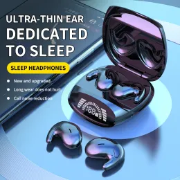 Mini auricolare wireless Earbud Intelligente Earbelling Cuffie del sonno Display LED Bluetooth 5.2 Auricolare in-ear impermeabile per iPhone Android Hifi Sleeping Earbuds