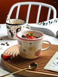 Kupalar kupa estetik kahve seramik baskı sevimli el yapımı modern el boyalı tazas orijinalleri klasik bg50ms
