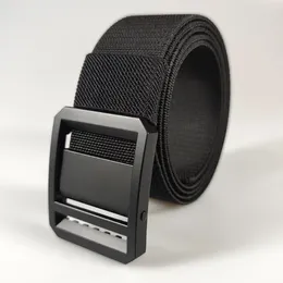 Cintos de 3,8 cm de fivela de fivela não-buraco Cinturão elástico Moda negra masculina com conforto espesso resistente à tela