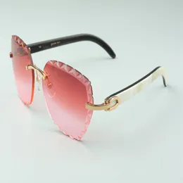 Direct s en yeni moda üst düzey gravür lens güneş gözlüğü 3524019 Doğal Karışık Bufalo Korna Çubukları Gözlük Boyutu 58-18-140mm219a