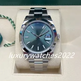 デザイナーメンズウォッチ41mm自動機械運動ステンレススチールストラップサッパイアガラス126300高品質の腕時計オリジナルボックス