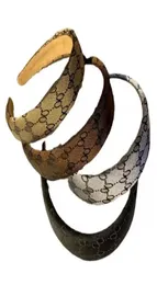 4Color Luxus hochwertiger Leder -Kopfband -Buchstabenbriefbreite Brand -Branddesigner -Knoten -Schwamm Haop für Frauen Outdoor Sports B8681048