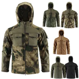 Giacca in pile polare con cappuccio da cappotto da caccia di abiti da combattimento tattico da combattimento tattico di abbigliamento camofago camuffato no05-238