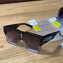 Crystal Cyclon Mask Solglasögon för män svart till transparent rektangeldesign Sun Shades Sonnenbrille UV400 Populära glasögon med BO281O