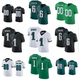 Dhgate Customized Football Trikots graue Atmosphäre Trikot Kelly Green verletzt Smith Sanders Slay Jr. Kelce Dawkins Brown Cunningham Vick Kingcaps Dhgate Design Wear