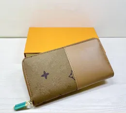 Mode kvinnliga plånbok pu läder plånbok ensamstående blixtlås plånböcker dam damer lång klassisk handväska med kort M60017 19 cm 10cm klassiker