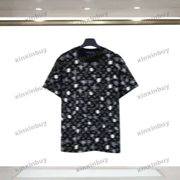 Xinxinbuy 2024 Männer Designer Tee T-Shirt Punkte Wellenpunkt Buchbrief Drucken Kurzarm Baumwollwesen Frauen Schwarz weiß grau S-2xl