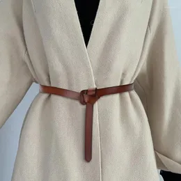 Kemerler lüks inek derisi kravat kemer kadın moda gerçek deri ince dişi kot elbise bel bandı 2024