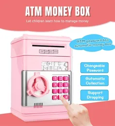 Elektronisk spargris Safe Money Box Tirelire for Children Digitala mynt Kontantbesparande Säker insättning ATM MASSIEG Present Kids L9342017