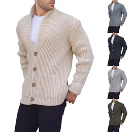 Herrenpullover Herren Casual Knopf Schlanker warmer Pullover Strickjacke Männer Schwung Coat Wollmäntel Rost Rack freistehend schwer