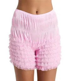 Tiaobug Women Lingerie Tiered Ruffle Lace Dance Performance Bloomers Frilly Knickers超柔らかい伸縮性女性下着パンティーY1465172