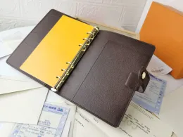 Projektantka Portfel Medium Mały Agenda Pierścienia Okładka damska moda notebook Uchwyt karty kredytowej obudowa luksusowe portfele kultowe na płótnie skórzane luksusowe karty